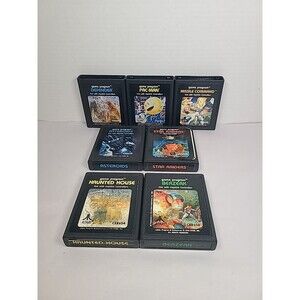 Atari Video Game Cartridges - Lot of 7 - Pacman, Defender, Berserk, Asteroids...